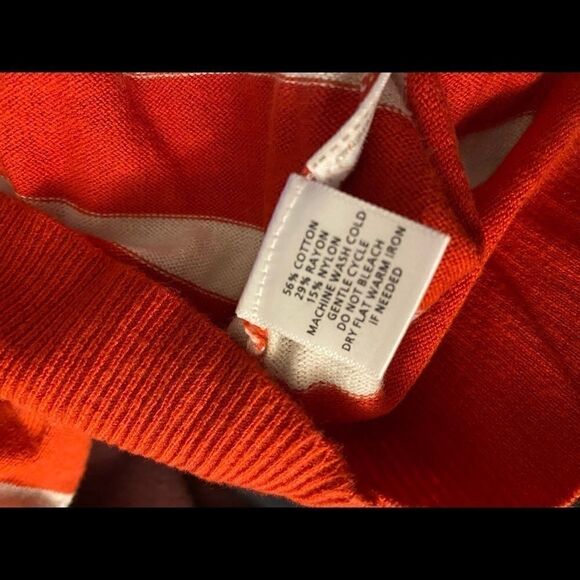 Ann Taylor Loft orange striped button sweater - Picture 5 of 5